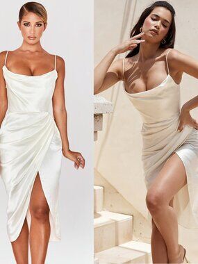 House of CB 'Reva' ivory satin balcony corset dress